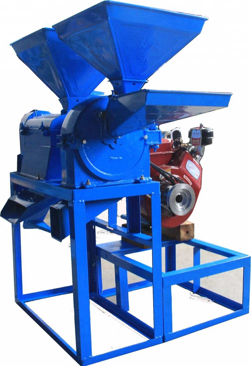 Compact rice mill machine with diesel engine