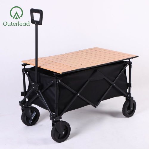 Gathered Folding Wagon Outerlead Multi-functional Camp Cart with Angle Limit Manufactory