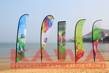 Fiberglass Beach Flag Banner, Feather Flag, Teardrop Flag Banner, Flying Flag Banner for Advertising