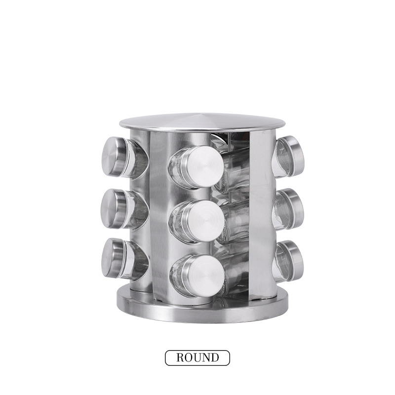 round spice steel glass canister