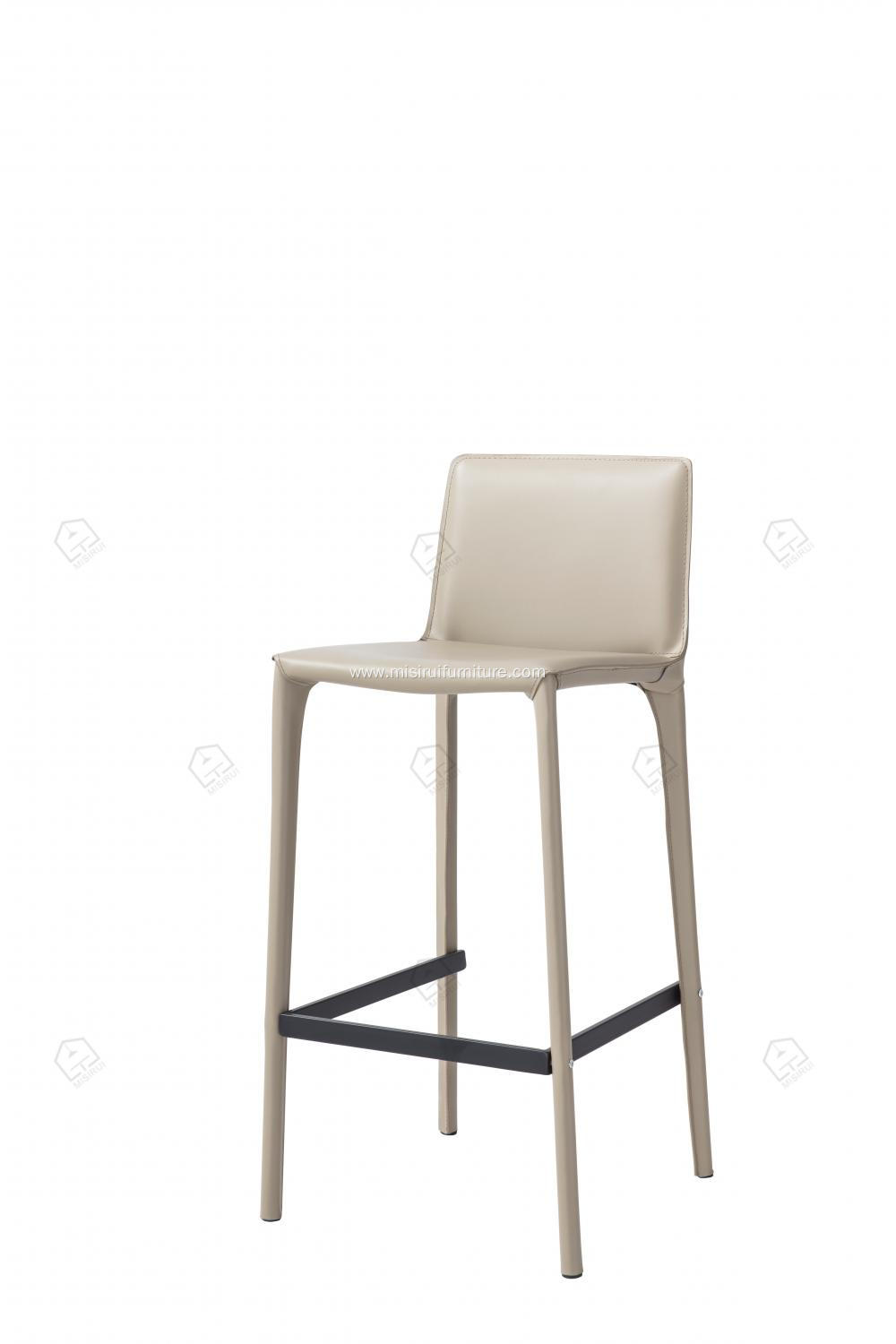 Saddle leather minimalist bar stool