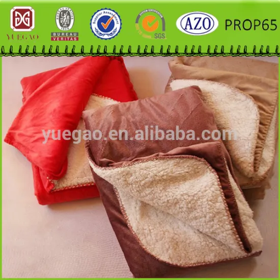 Brown micro plush and white sherpa super soft blanket