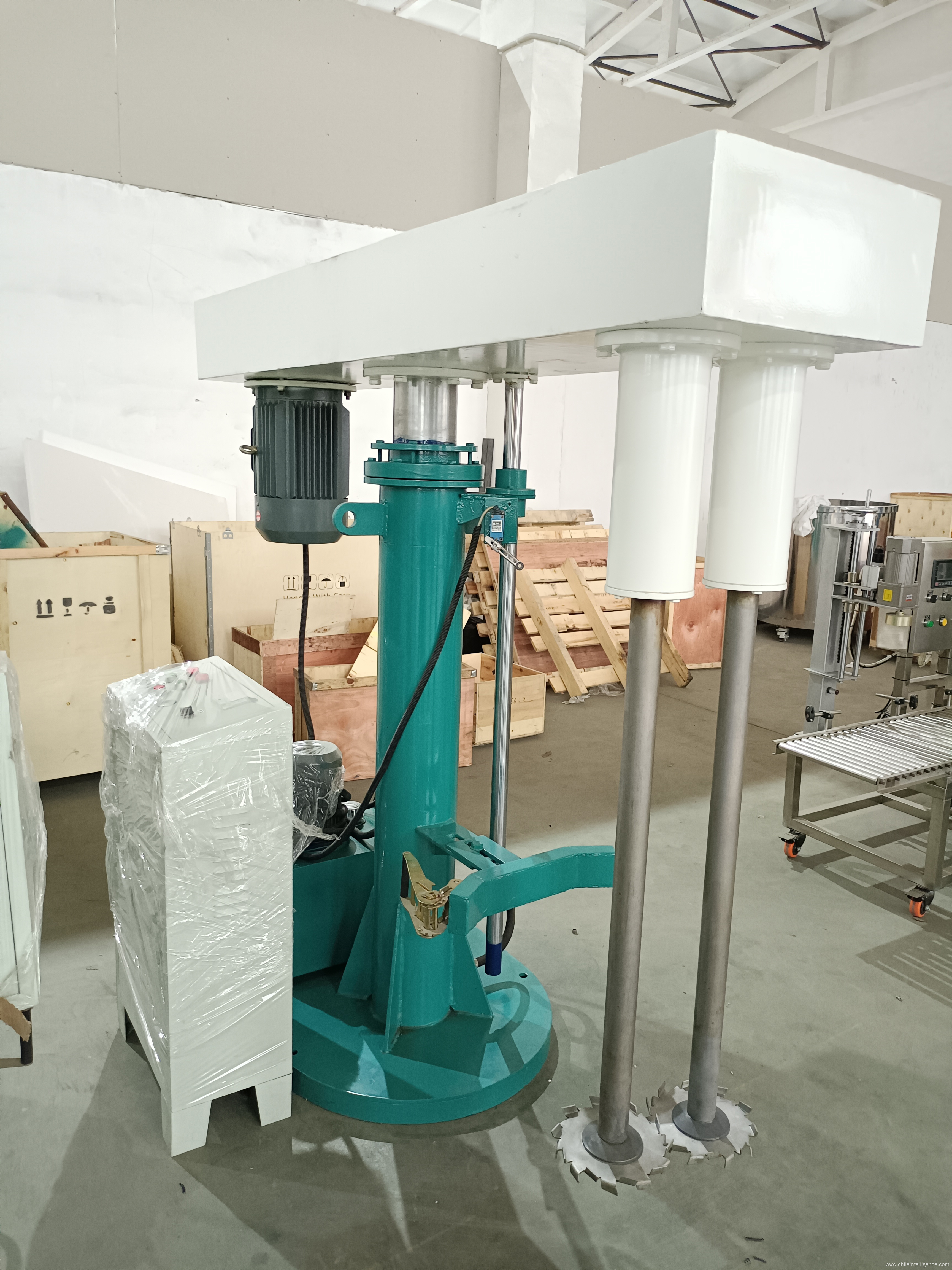 Dual-axis hydraulic lift high speed disperser