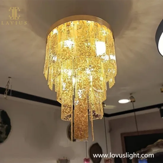 Custom Made Large Indoor Decoration Project Pendant Light Fixture Hotel Villa Modern Chandelier