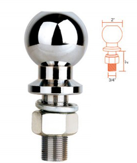 2" Hitch Ball-3500lbs  Chrome Plated