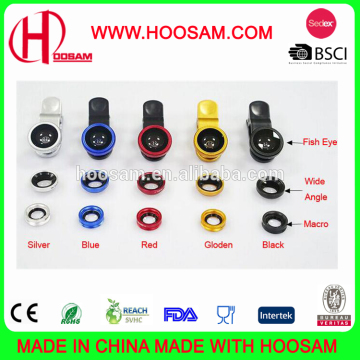 Universal Phone Clip Lens 3 in 1 Fisheye+Wide Angle+Macro Camera Lens