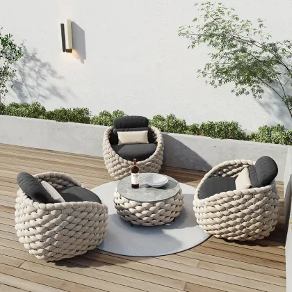 Modern Villa Courtyard Hotel Garden Metal Aluminum Frame Waterproof Patio Furniture