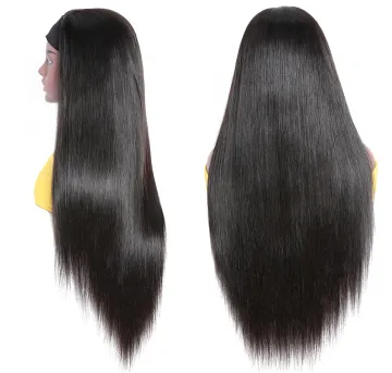 Wholesale Human Hair Headband Wig Natural silky Straight Indian Cuticle Aligned Human Hair Non Lace Closure Wigs For Black Women