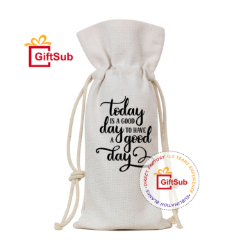 Customizable Reusable Wine Bottle Bag - Sublimation Blank on Cotton or Linen