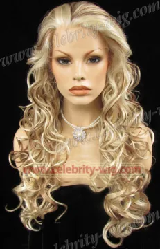 Kim Kardashian Long Wavy Blonde Mixed Synthetic Lace Front Wig