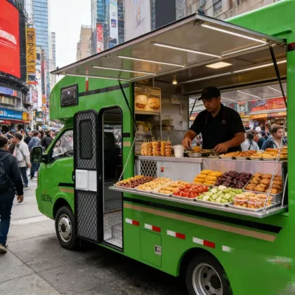Customized fried chicken and barbecue food truck