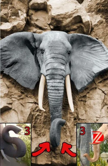 Stone elephant relief wall sculpture