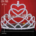 Coronas y tiaras del desfile del Rhinestone del corazón al por mayor