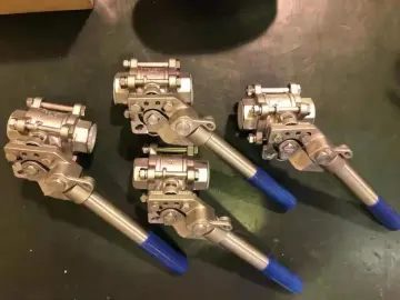 CF8 Spring return handle 3PC Ball Valve