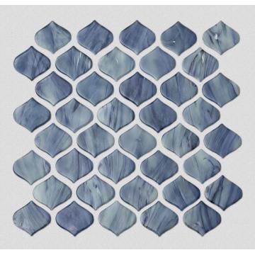 Blue Patterned Glass Mosaic In The Living Room