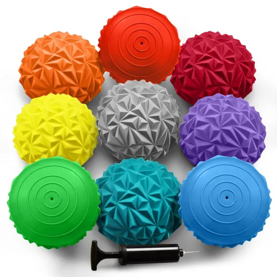 Set of 6 Autistic Kids and Adult's Hand Pump Core Body Balancing Hedgehog Balance Pods for Sensory Exercises