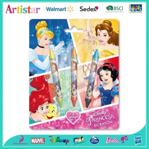 DISNEY PRINCESS blister card 4 Double-sided crayons