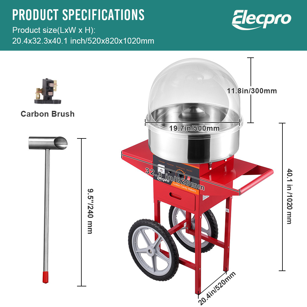 Cotton Candy Machine Cart-3-size