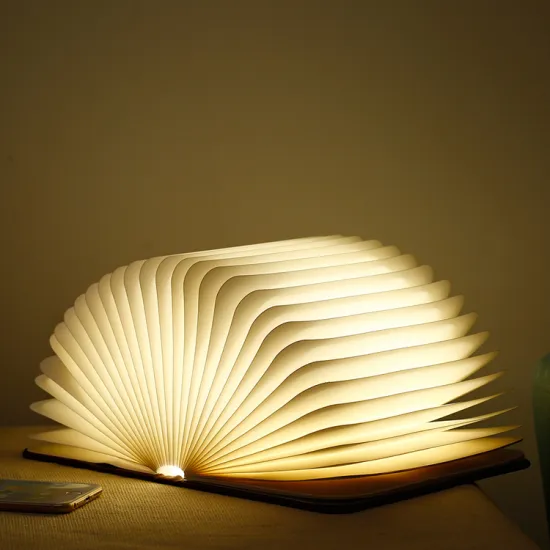 Foldable Wooden Book Lamp - LED USB Night Light for Reading
