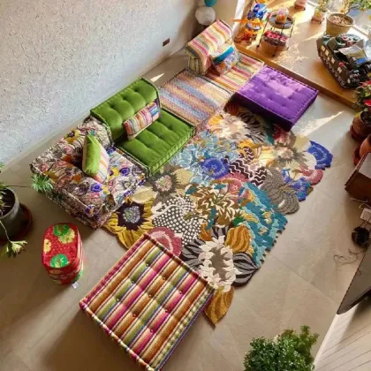 Modern Fabric Sofa Set for Living Room - Bobois Mah Jong Sofa