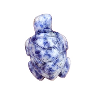 Sodalite 1.0Inch Turtle Ornament Handmade Craved Animal Figurine Tortoise Sculpture for Home Decoration