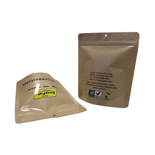 Resirkuler Kraft Paper Ziplock Food Grade Bag