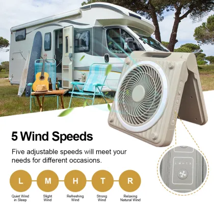 Battery Solar Fan Rechargeable Portable Camping Fan Home Rechargeable Stand Fan