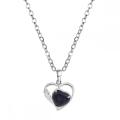 Blue Sandstone Love Heart Birthstone Pendante Colliers de pierre précieuse pour les femmes