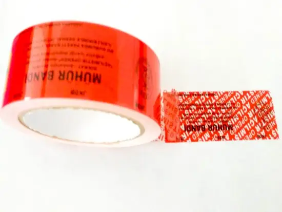red full transfer VOID packing tape