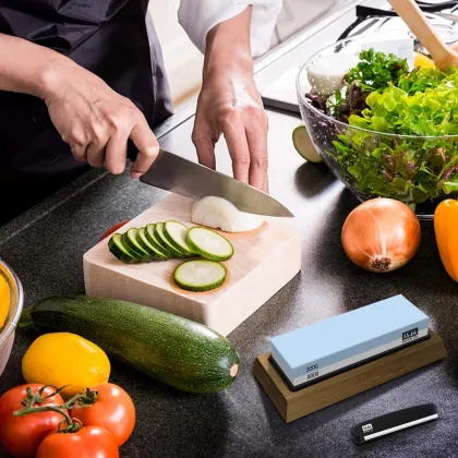 Professional 4-Grit Sharpening Stone Set: Whetstone for Precise Knife Edge Sharpening