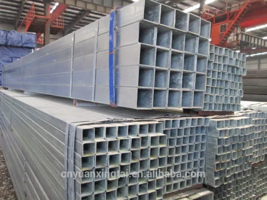 Q235 silvery steel pre galvanized ms hollow section rectangular tube