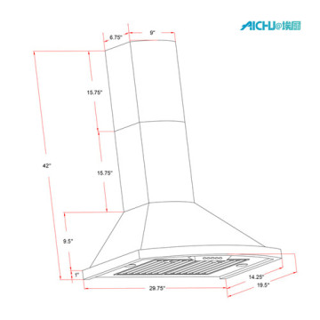 Ventless Range Hood Wall Mount with Remote