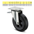 Hardened heavy duty casters with rubber wheels