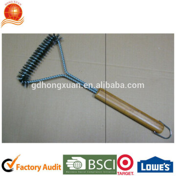 cleaning brush 15''wood handle brush 38cm copper/HX-CB0019