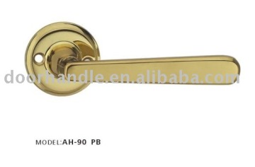 AH-90 PB brass door handle on rose