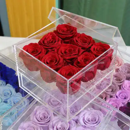 Forever High Class Mothers Day Gifts: Custom Stabilized Preserved Roses Box