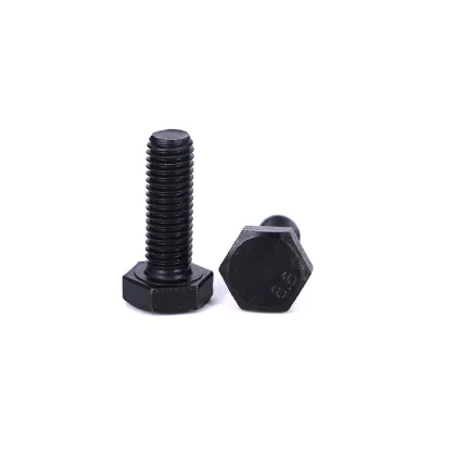 Black Hexagon Hex Bolt Screw