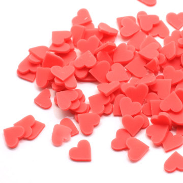 8mm Pure Red Peach Heart Slice Ultrasottile Slime Materiale di riempimento Decorazione Gioielli che fanno accessorio