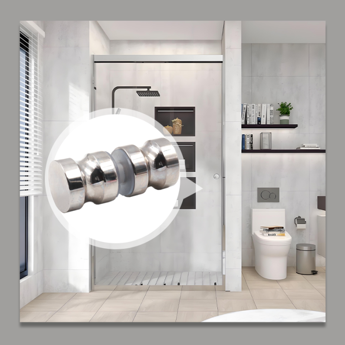 SVA-B0310C Parlak Krom Kaplama Duş Camı Kapı Kolları