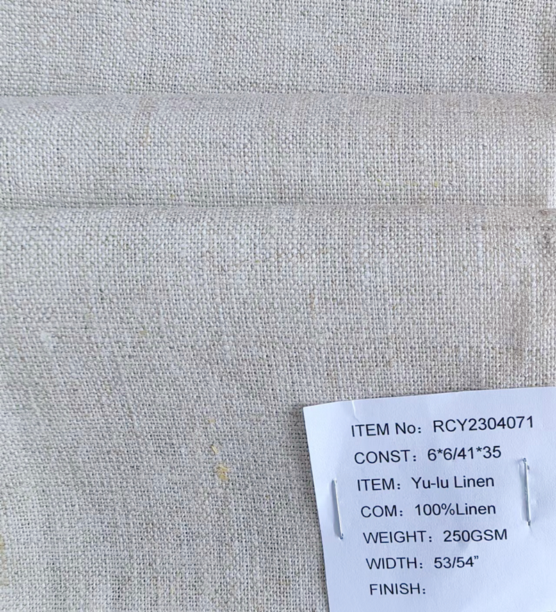 100 Pure Linen Dyed Cream Colored Fabric 1