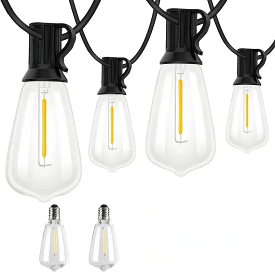 Vintage Festoon Lights ST38 Glass Bulb Patio Cafe Lights for Party Decoration