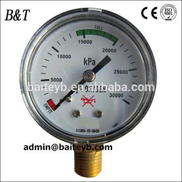 2.0" oxygen pressure gauge,0-30000kpa