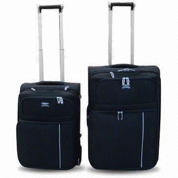 Soft Travel Luggage Set with Full Lining and Elastic Straps, Made of 1200D Polyester