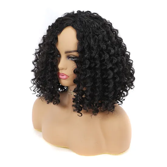 High quality afo synthetic cheap wavy kinky bob wig for black women