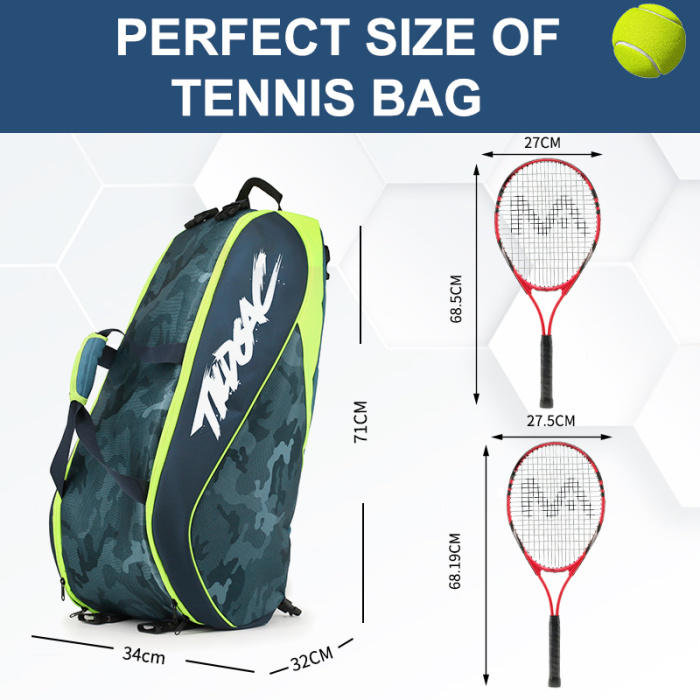 Bolsa de tênis durável com vários compartimentos