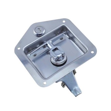 Flush Mount Polished Stainless Steel Key-Locking Toolbox and Garage Door Handle for Heavy Duty Trucks and Trailers