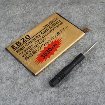 for Motorola XT910 XT912 EB20 internal gold battery with 3030mAh,china professional battery!