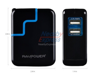 RAVPower RP-UC05 5V 2.4A And 5V 1A Top Charging Dual USB Wall Charger