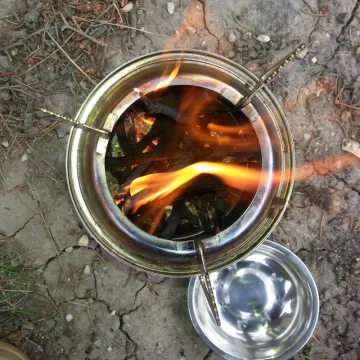 Portable Mini Stainless Steel Camping Stove Folding Backpacking Wood Burning Stove for Hiking Not Coated Prity Stove