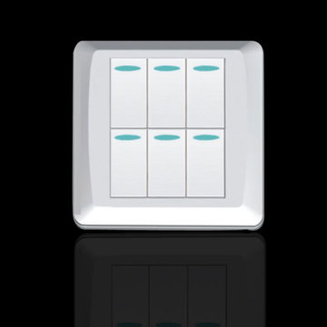 PF118 Screwless Big Six Gang Switch